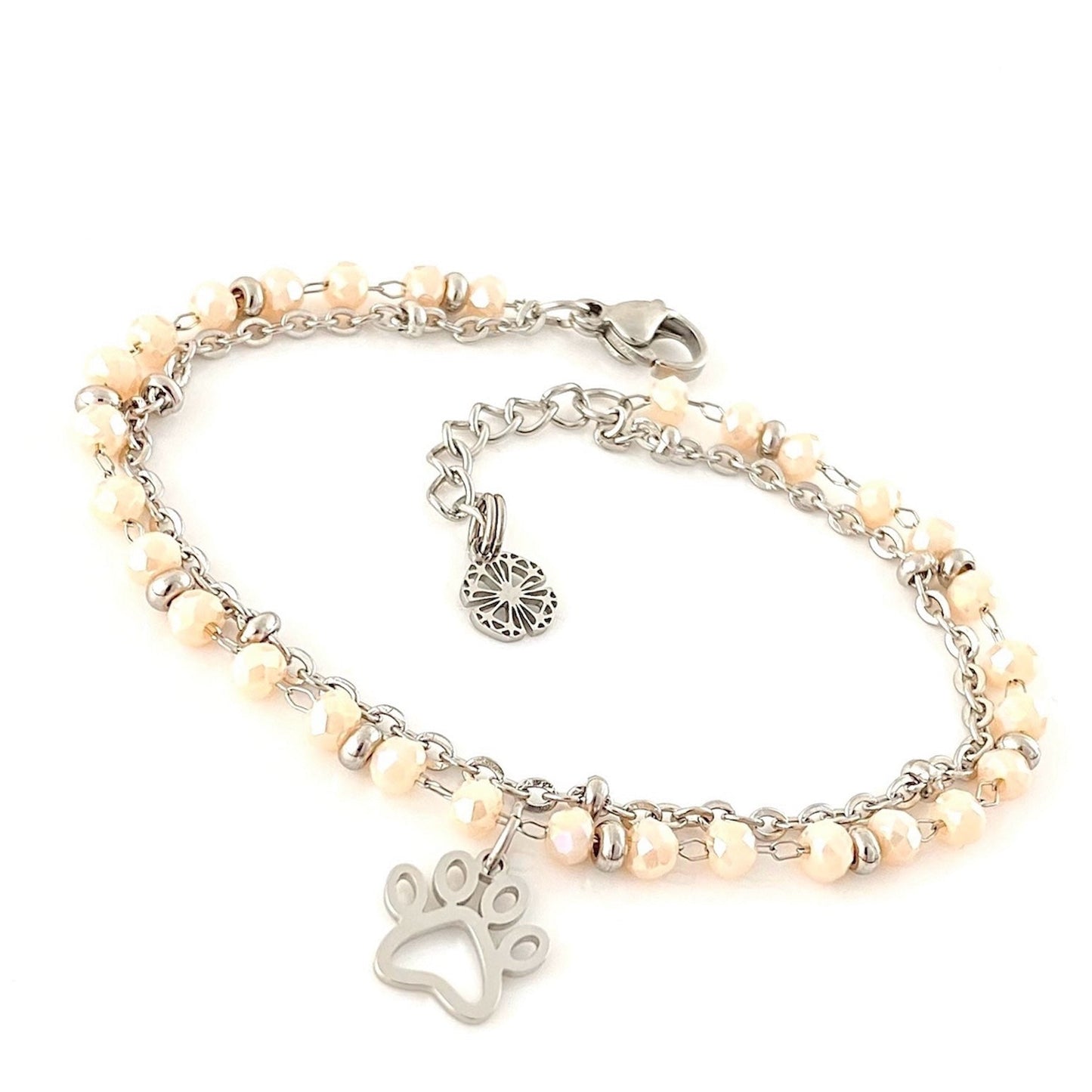 Bracciale Cristallo Doppio Filo - Beige Chiaro