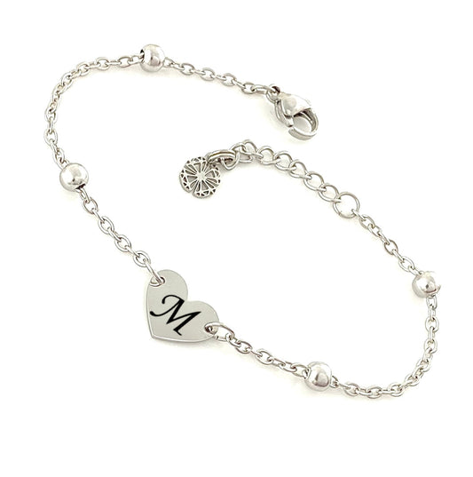 Bracciale Lettera Incisa su Cuore