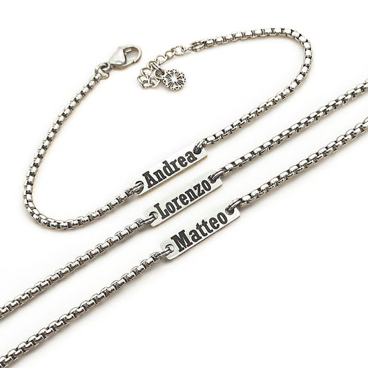 Bracciale Nome Inciso su Targa