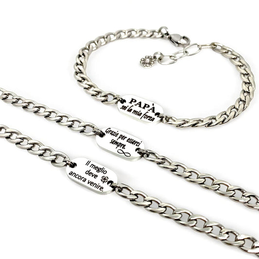 Bracciale Targa Uomo Frase Personalizzata