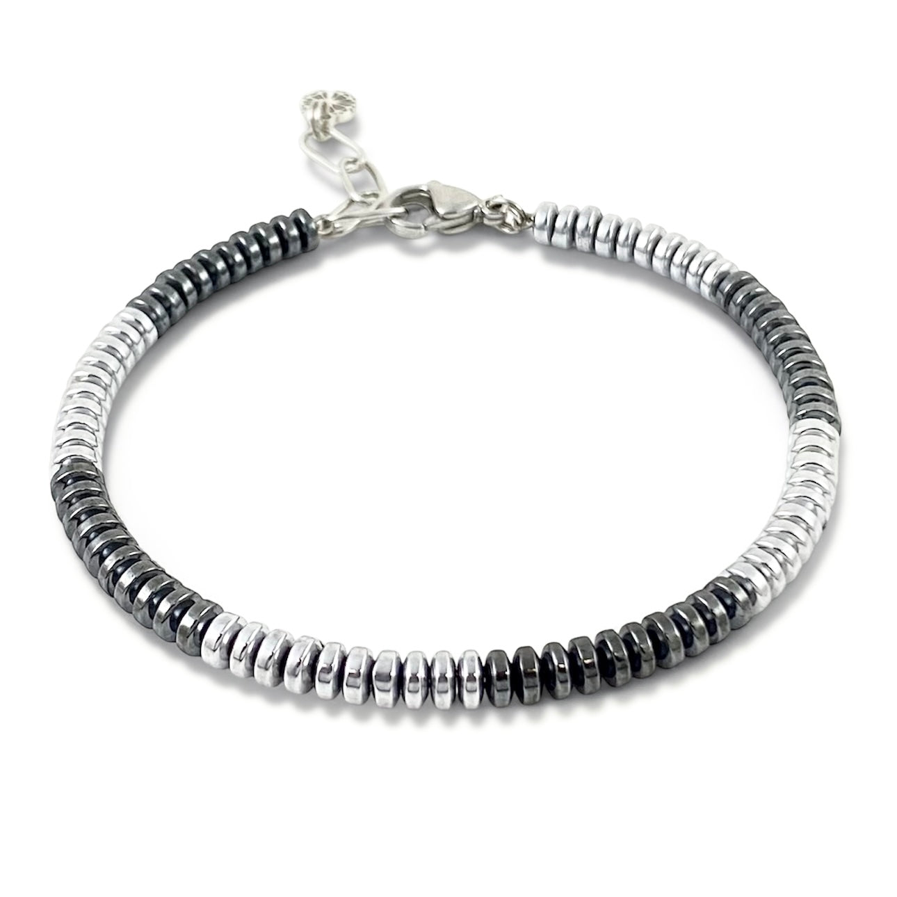 Bracciale con Pietre di Ematite Oscura/Chiara