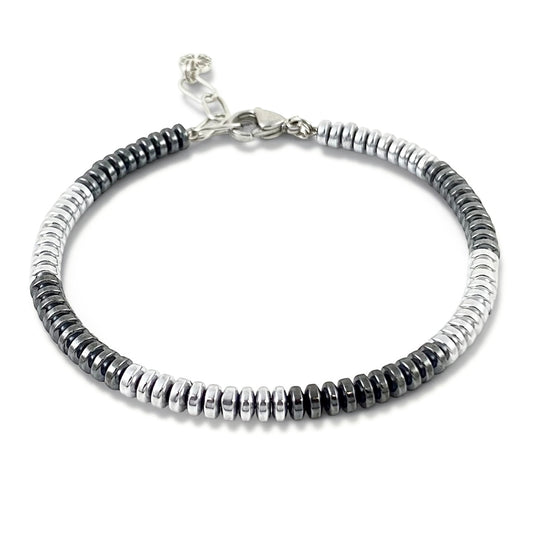 Bracciale con Pietre di Ematite Oscura/Chiara