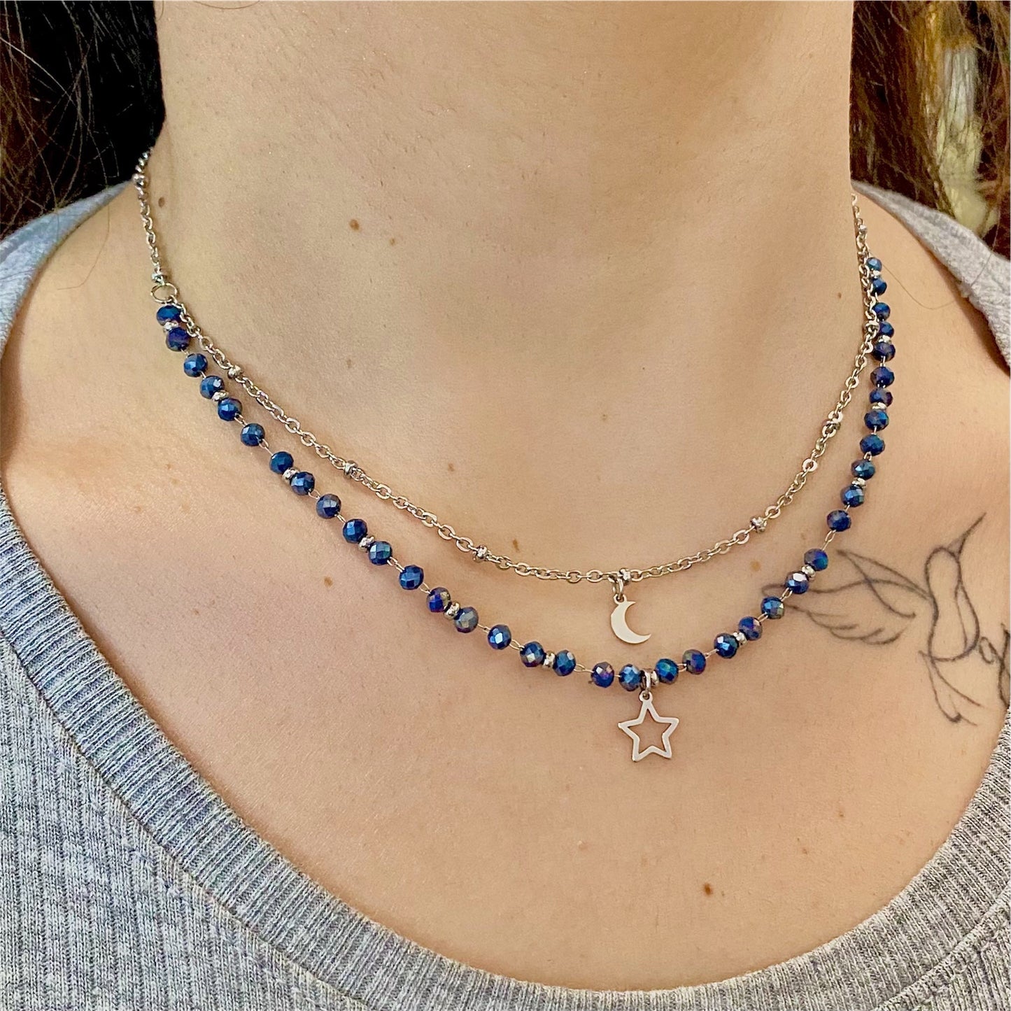 Collana Doppio Filo - Blu