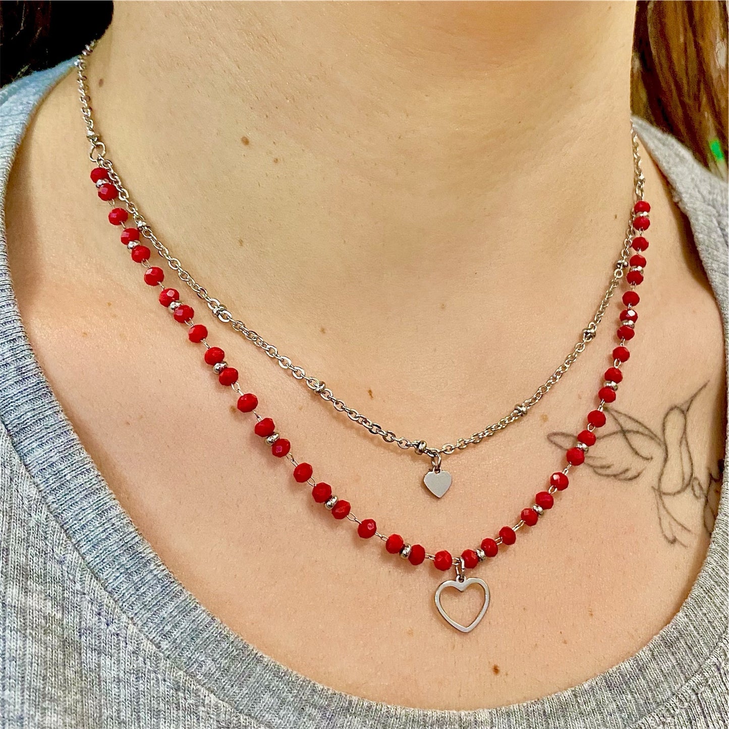 Collana Doppio Filo - Rosso