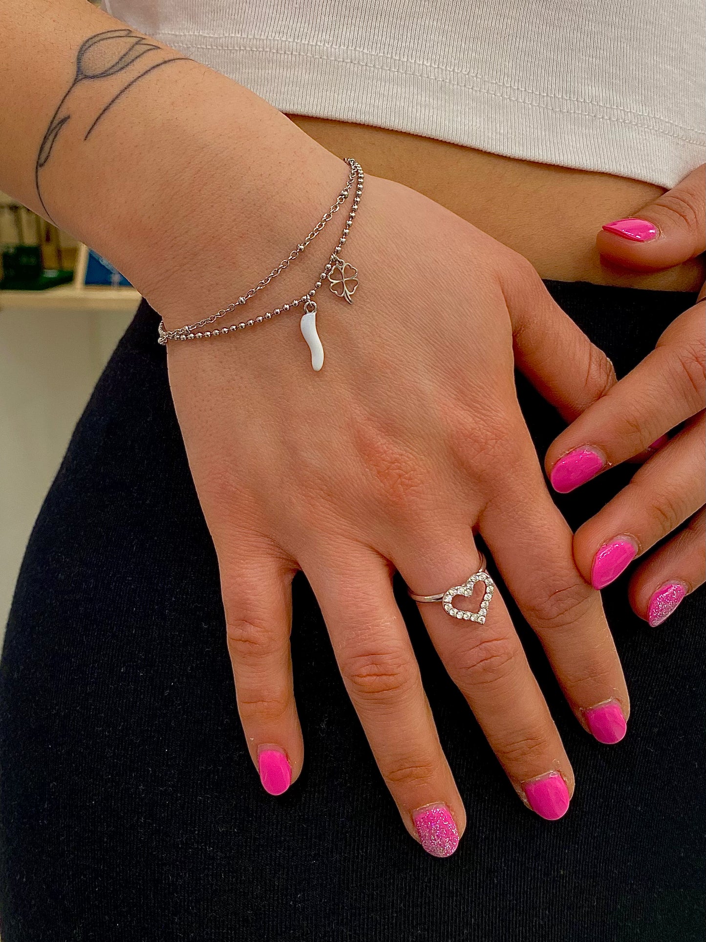 Indossato Bracciali della Fortuna Bianco