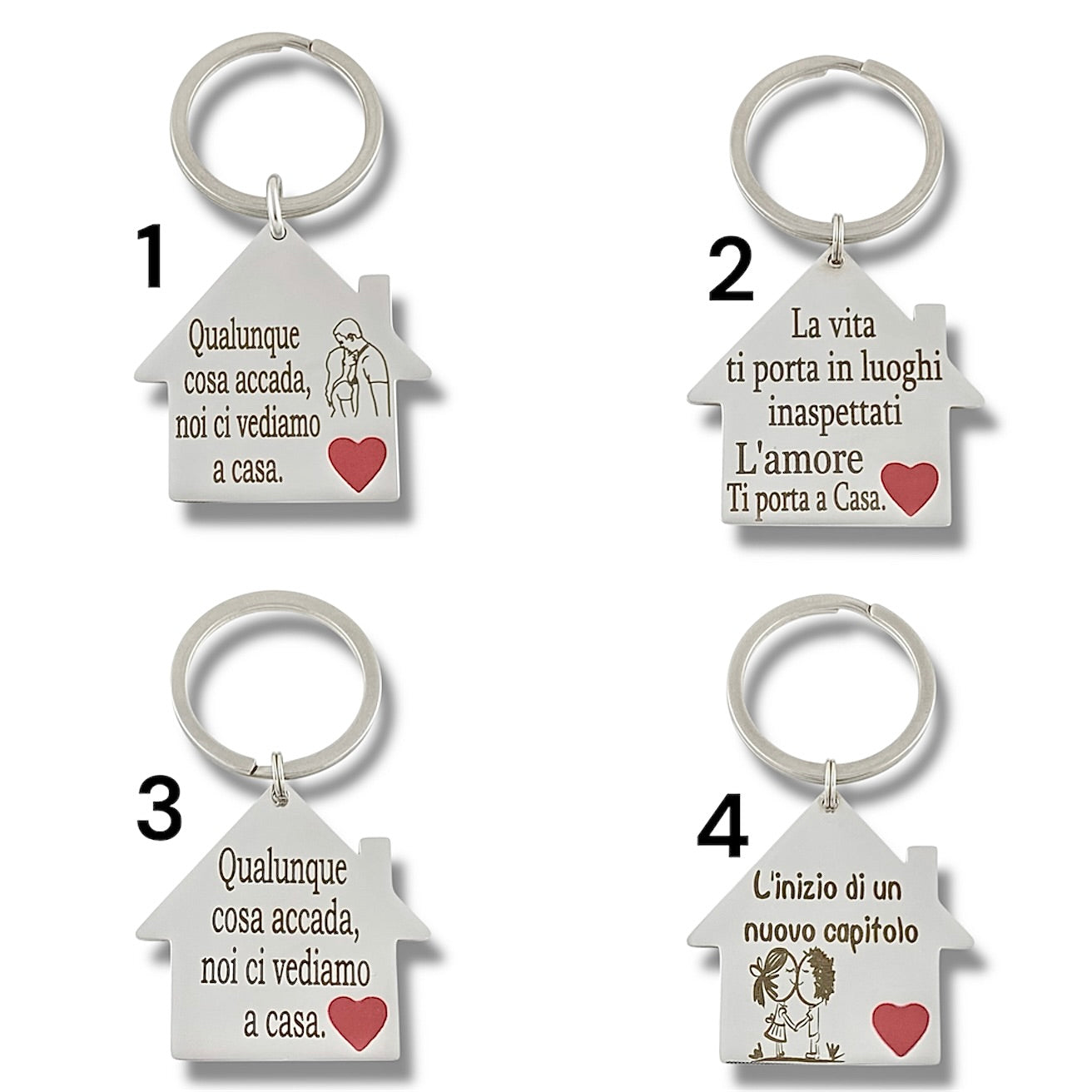 Portachiave Casa con Frase Personalizzazione