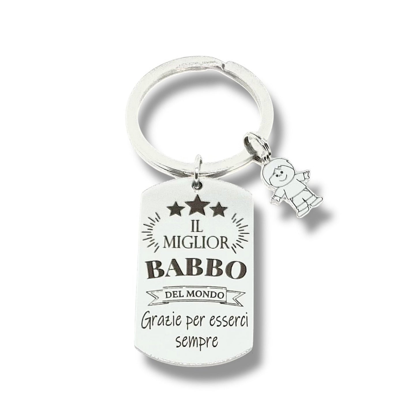 Portachiavi PAPÀ/BABBO ciondolo bimbo