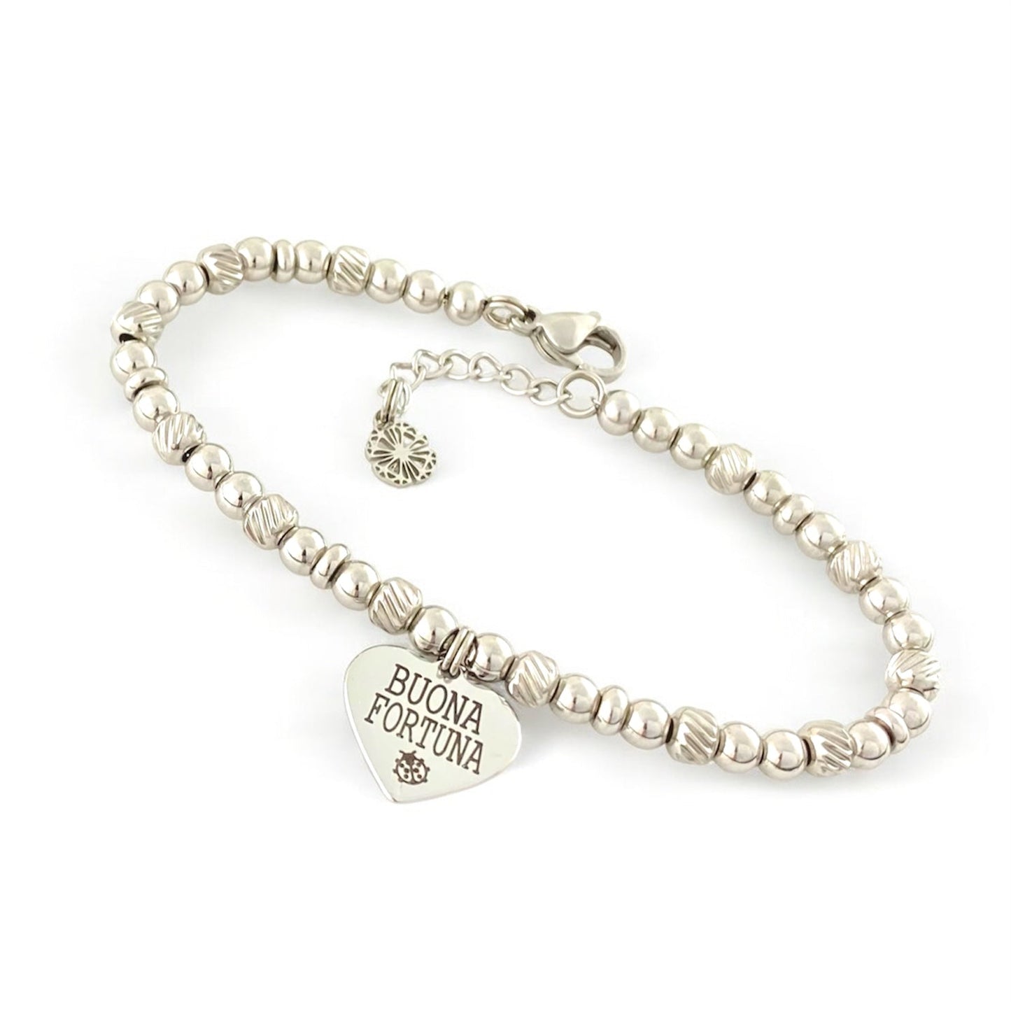 Bracciale Cuore Personalizzato – Frase Incisa su Acciaio