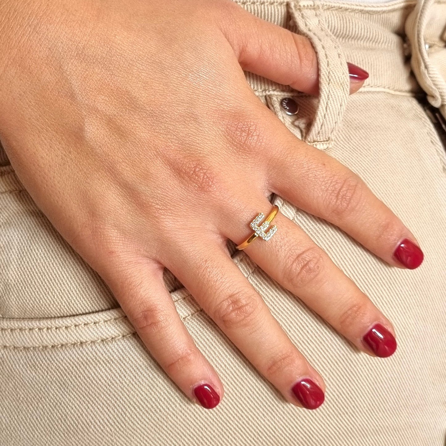Anello Acciaio Dorato Indossato
