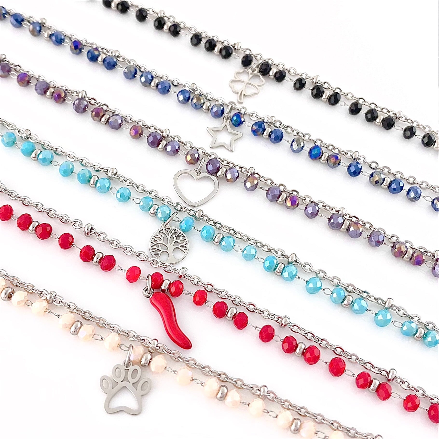 Bracciale Cristallo Doppio Filo - Colori