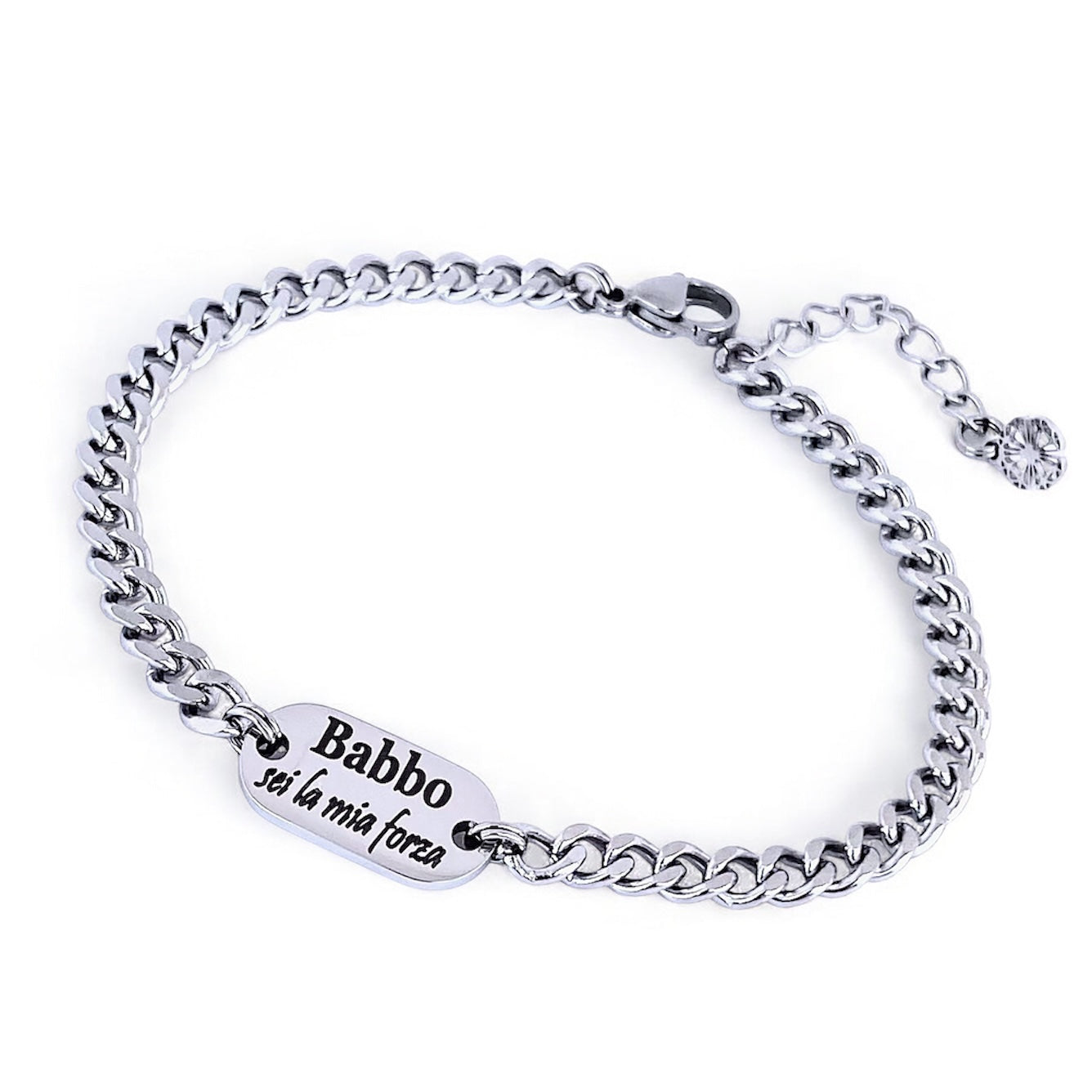 Bracciale Papà/Babbo Targa Incisa - Regali per il Babbo