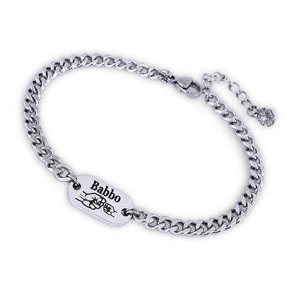 Bracciale Papà/Babbo Targa Incisa - Regali per il Papà