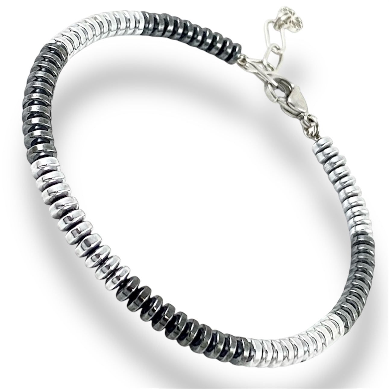 Bracciale con Pietre di Ematite Oscura/Chiara