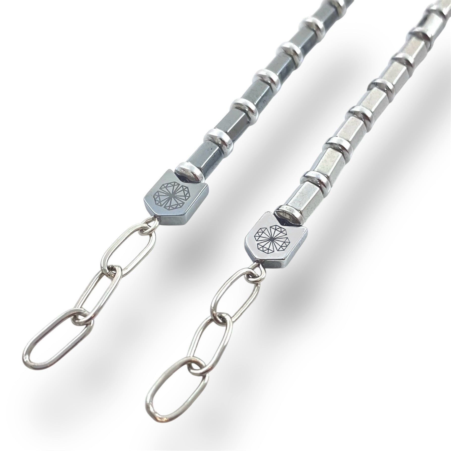Bracciale con Pietre di Ematite Oscura e Chiara