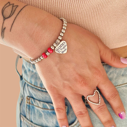Bracciale Festa della Mamma - Ciondolo Cuore Personalizzato