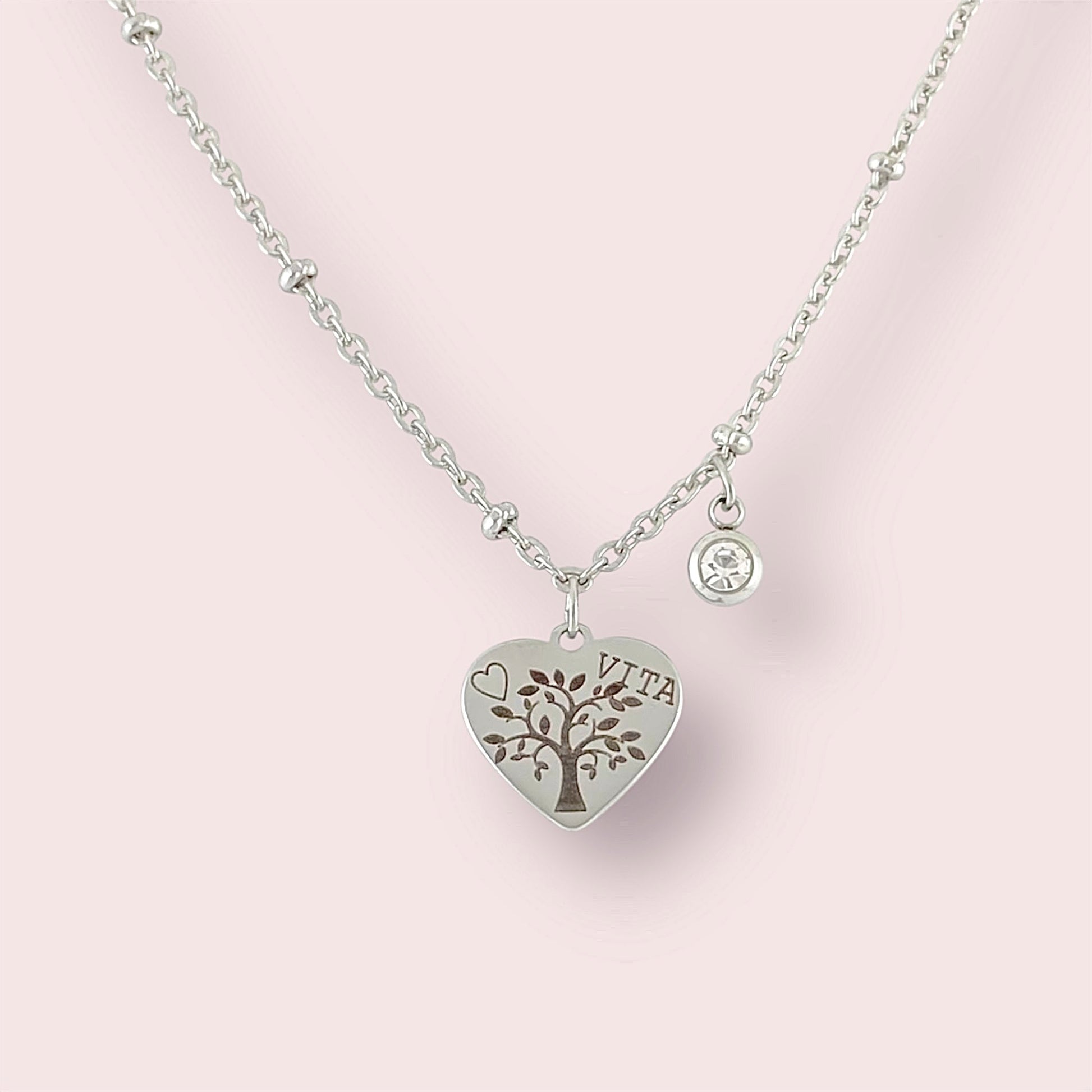 Collana Cuore con Frase Incisa - Acciaio