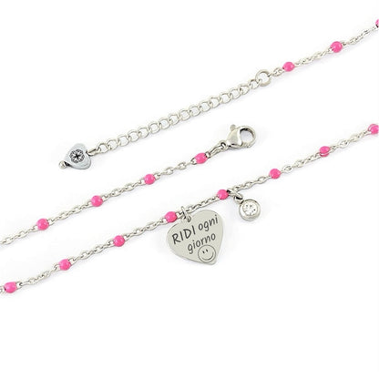 Collana Cuore con Frase Incisa - Rosa