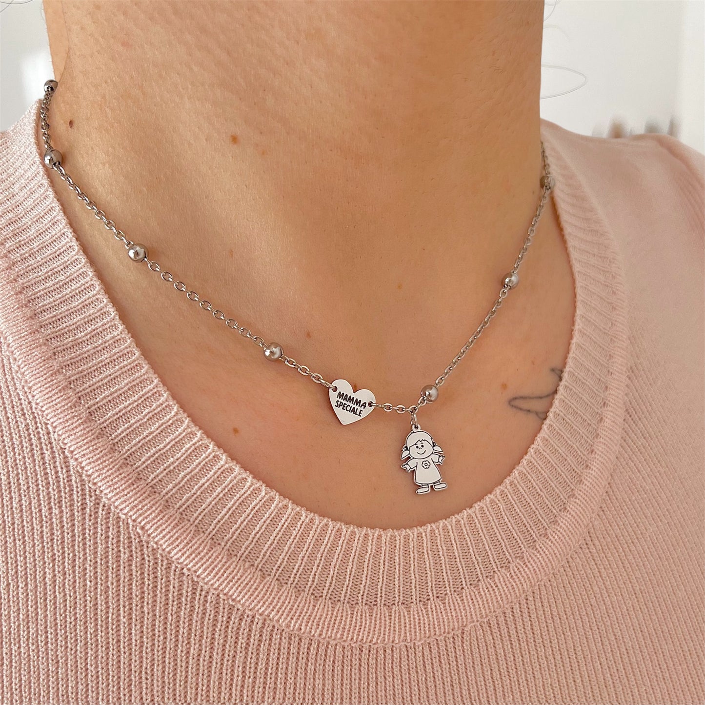 Collana Festa della Mamma - Cuore e Ciondolo Personalizzato