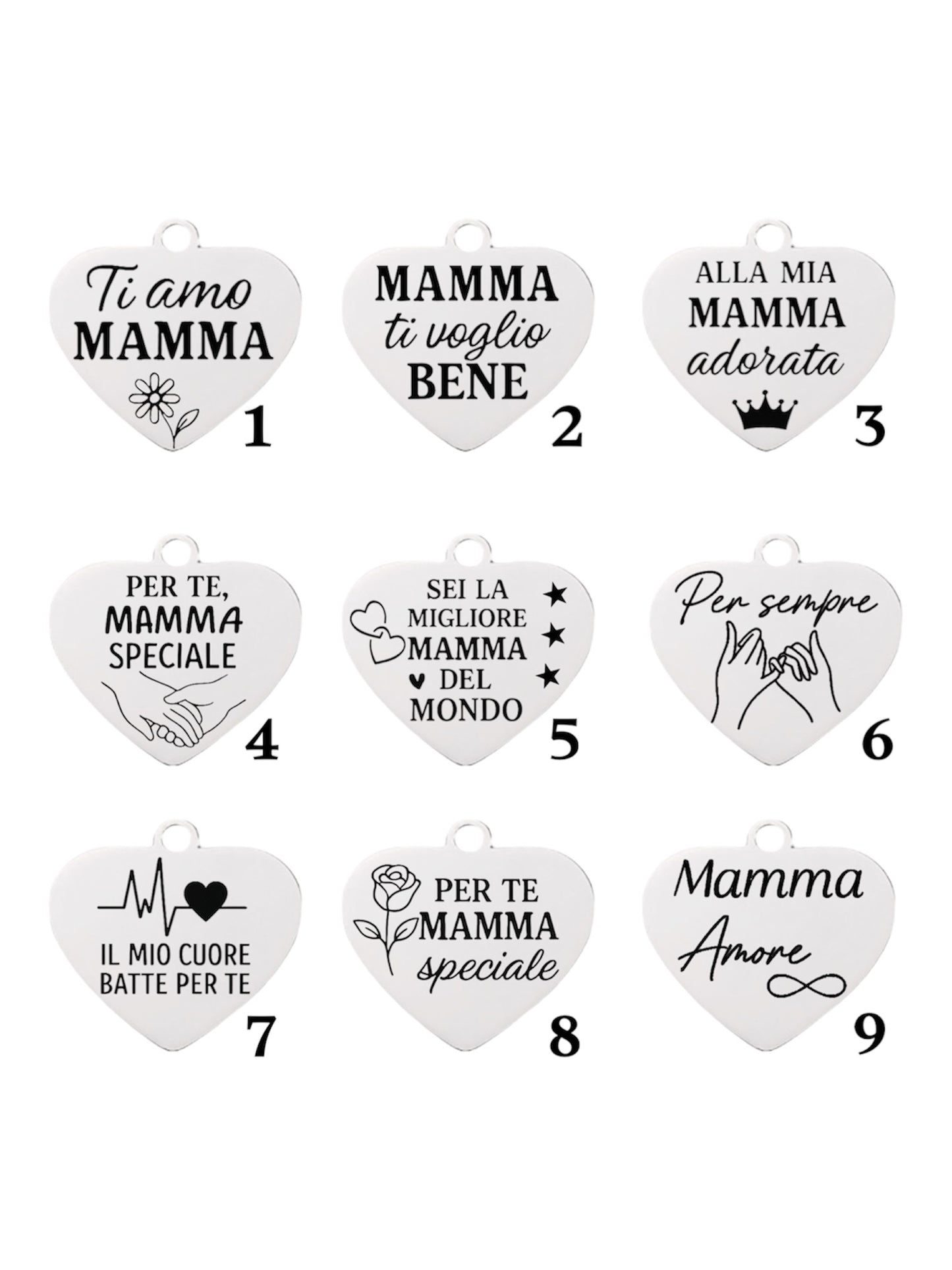 Bracciale Festa della Mamma - Ciondolo Cuore Personalizzato