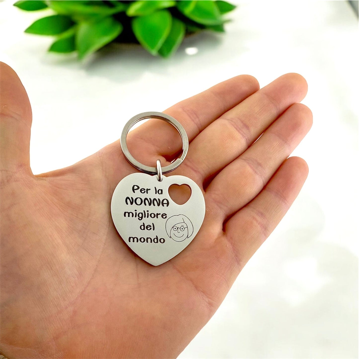 Portachiave Cuore con Cuore Indossato