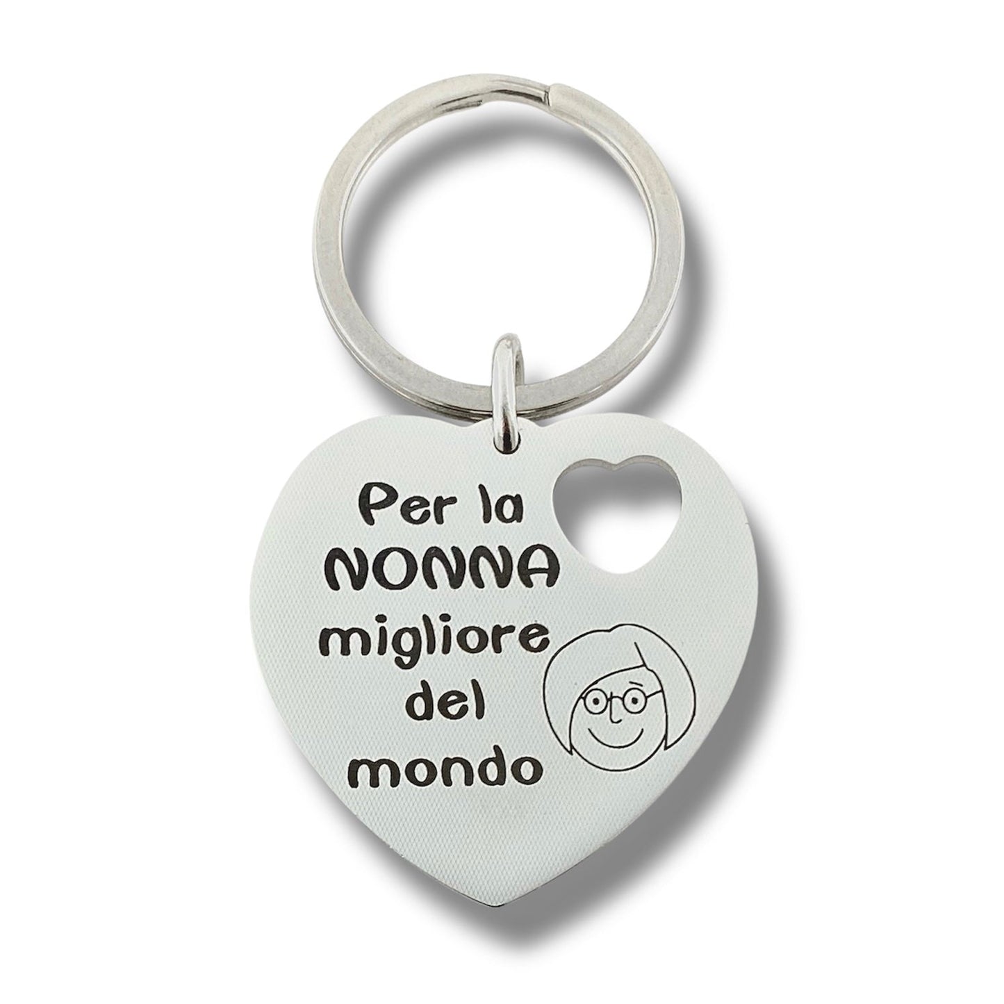 Portachiave Cuore con Cuore Intagliato