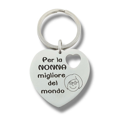 Portachiave Cuore con Cuore Intagliato