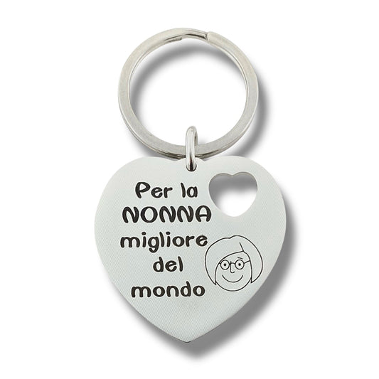 Portachiave Cuore con Cuore Intagliato